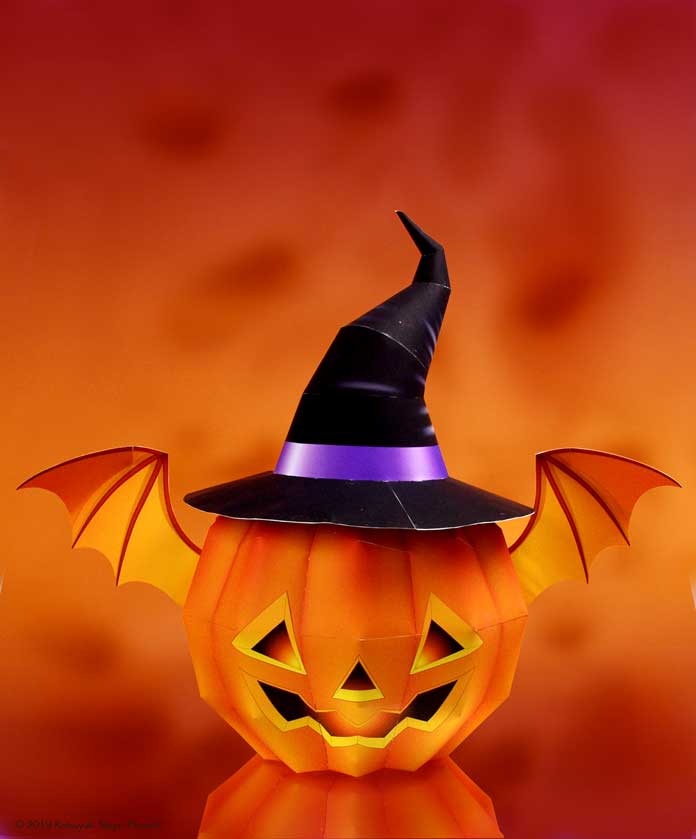 ハロウィーン・ かぼちゃのランタン｣の無料のペーパークラフト 