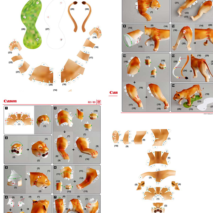 動物のペーパークラフト やさしい母ライオンを作りましょう ペーパークラフト ブログ From ぴのアート