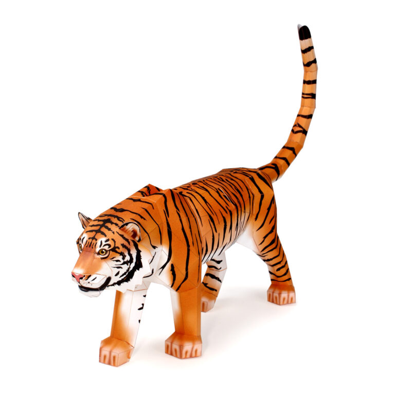 動物・虎のペーパークラフト。リアルな虎を作りましょう。